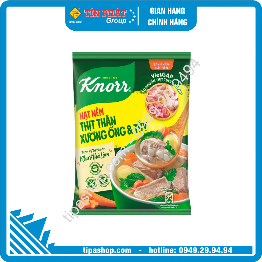 Hạt nêm Knorr thịt thăn, xương ống, tủy gói 170g