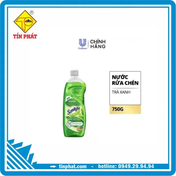 Nước rửa chén Sunlight Trà Xanh Chai 750g