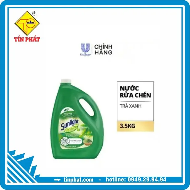 Nước rửa chén Sunlight Trà Xanh Can 3.5kg