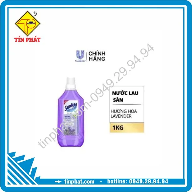 Nước lau sàn Sunlight Tinh dầu thảo mộc Hương hoa Lavender Chai 1kg