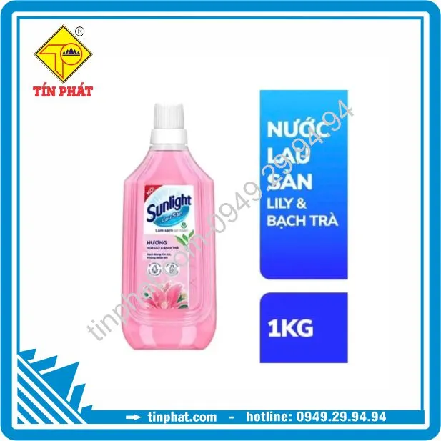 Nước lau sàn Sunlight Tinh dầu thảo mộc Hương Lily & Bạch trà Chai 1kg