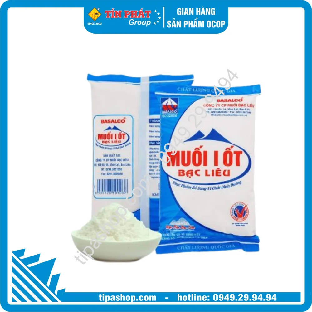 Muối I ốt Bạc Liêu Cao cấp - Gói 0.5KG