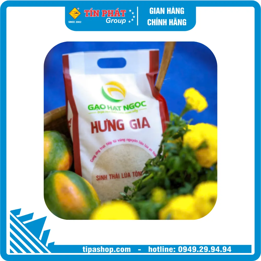 Gạo Hạt Ngọc Hưng Gia – ST24 Sinh Thái Lúa Tôm - Túi 5KG