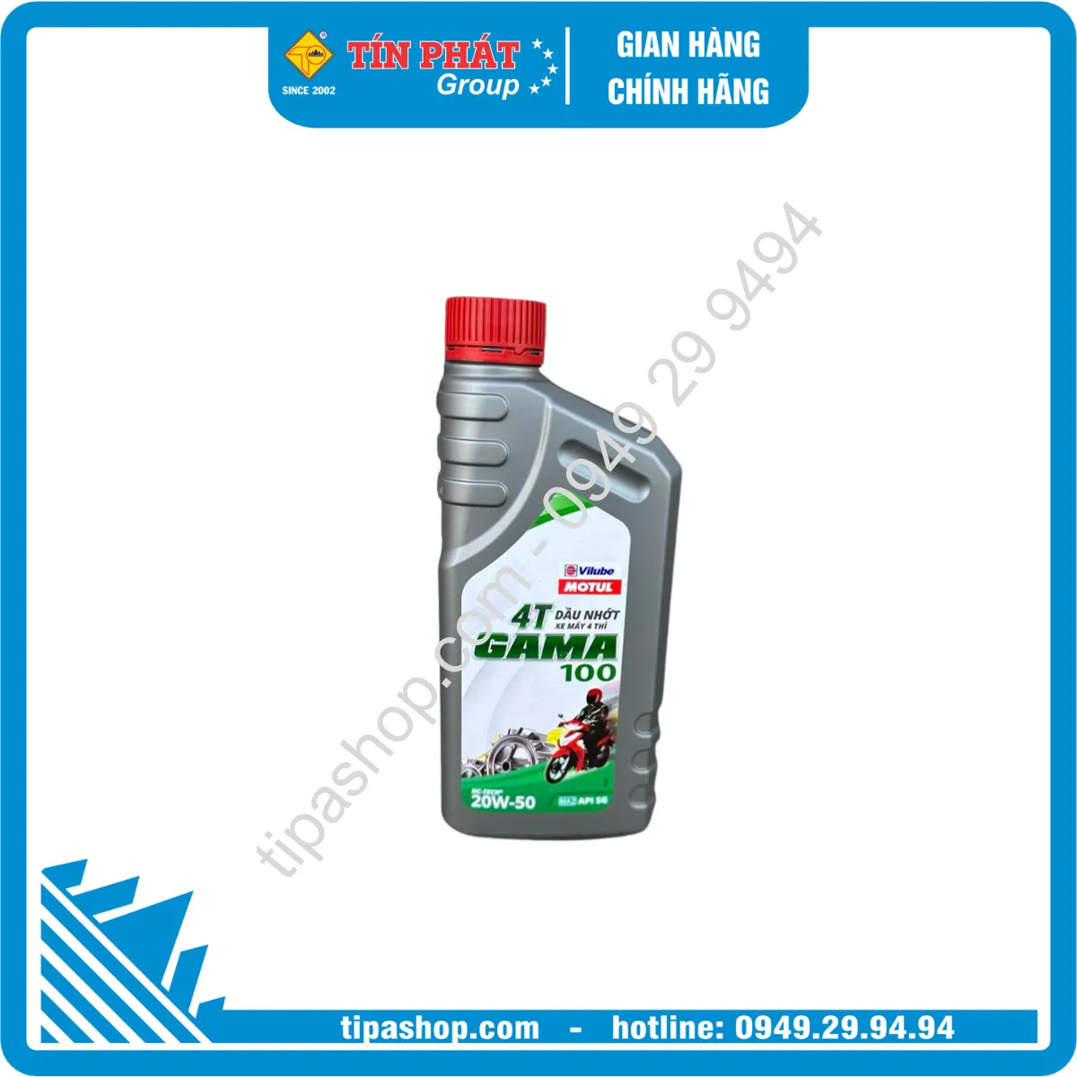 Nhớt GAMA 100 20W50 (24 x 0.8L) 4T API SG VN