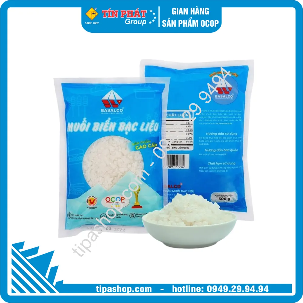 Muối biển Bạc Liêu Cao cấp - Gói 0.5KG