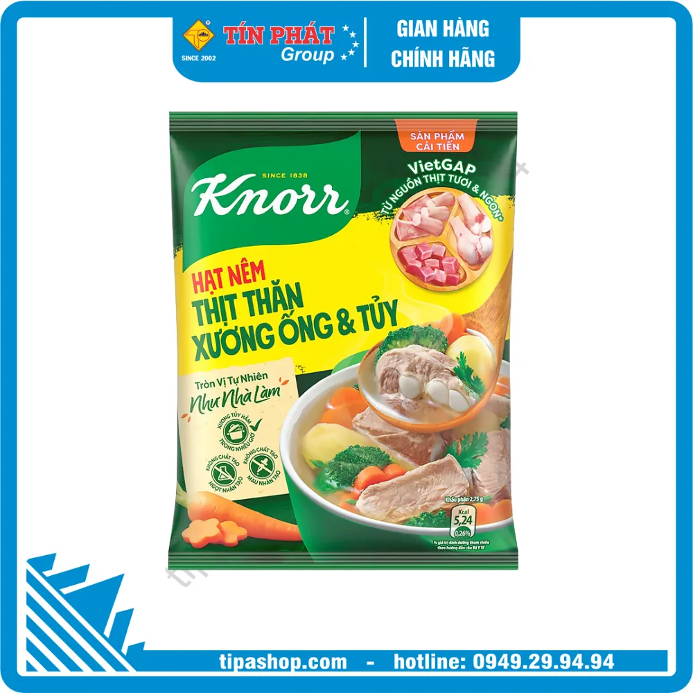 Hạt nêm Knorr thịt thăn, xương ống, tủy gói 400g