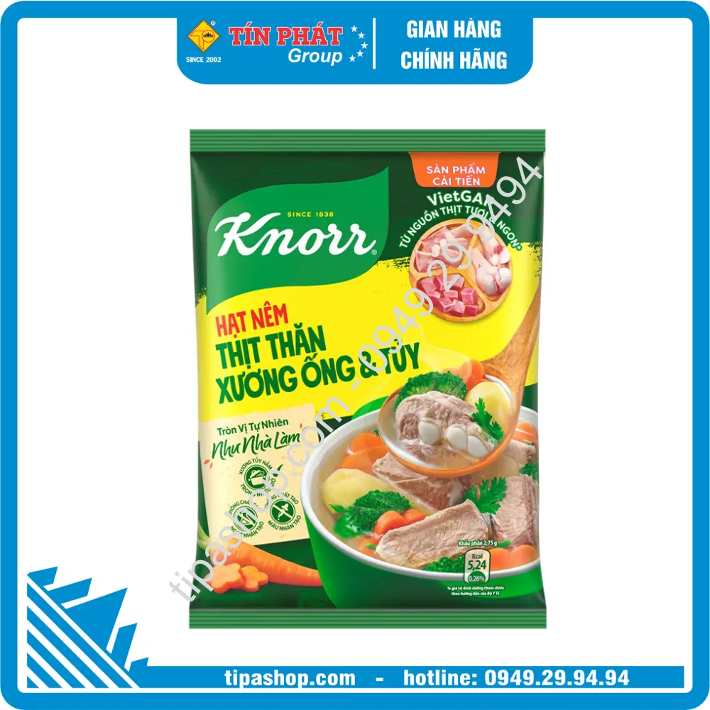 Hạt nêm Knorr thịt thăn, xương ống, tủy gói 900g