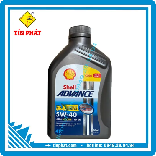 Nhớt Shell Advance ULTRA Scooter 5W40 SN MA2 0.8L