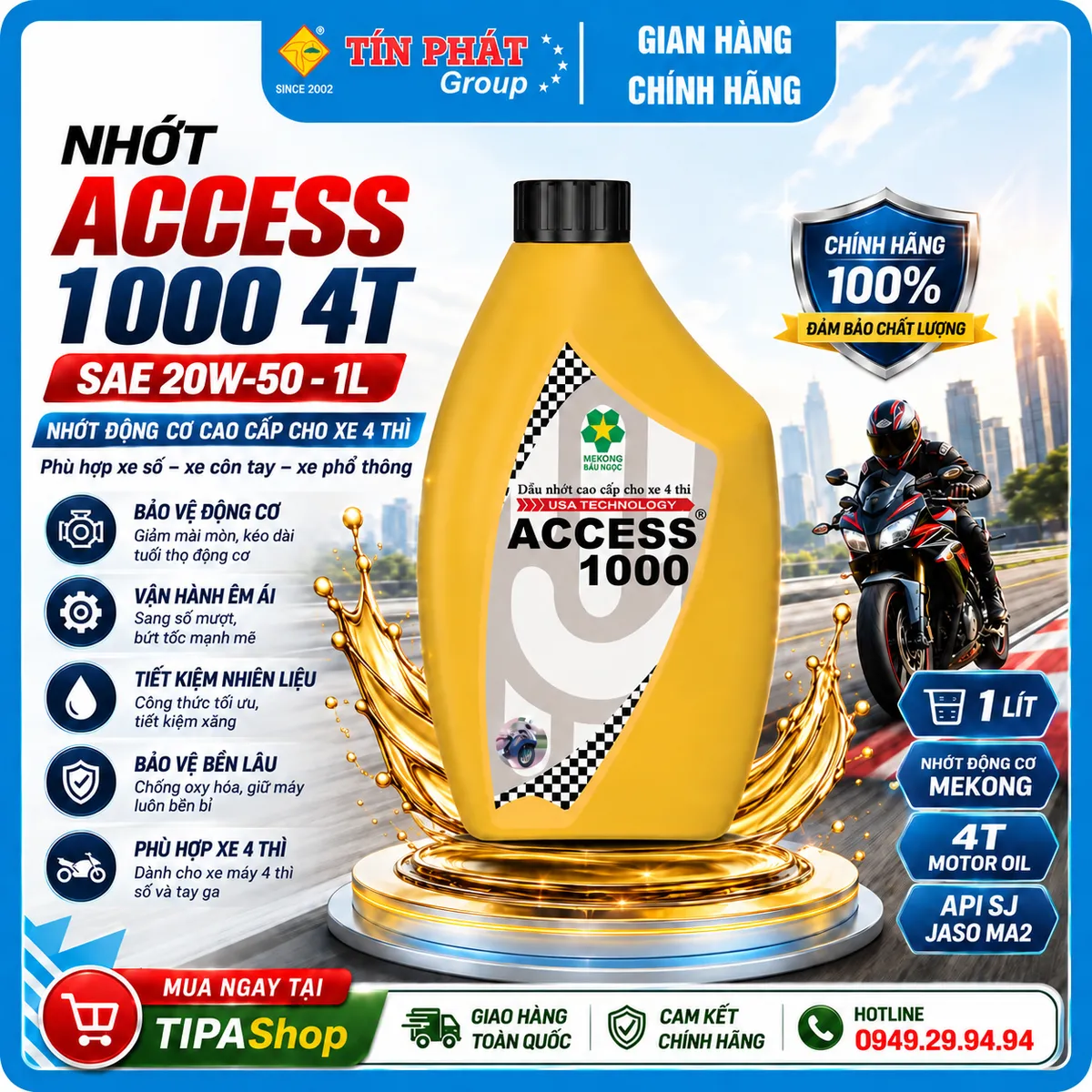 Nhớt ACCESS 1000 20W50 1lít 