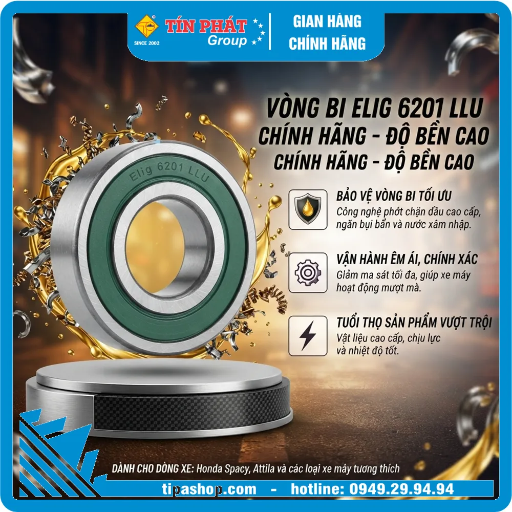 Bạc Đạn Elig 6201 LLU (Bạc đạn đùm xe Spacy, Attila)