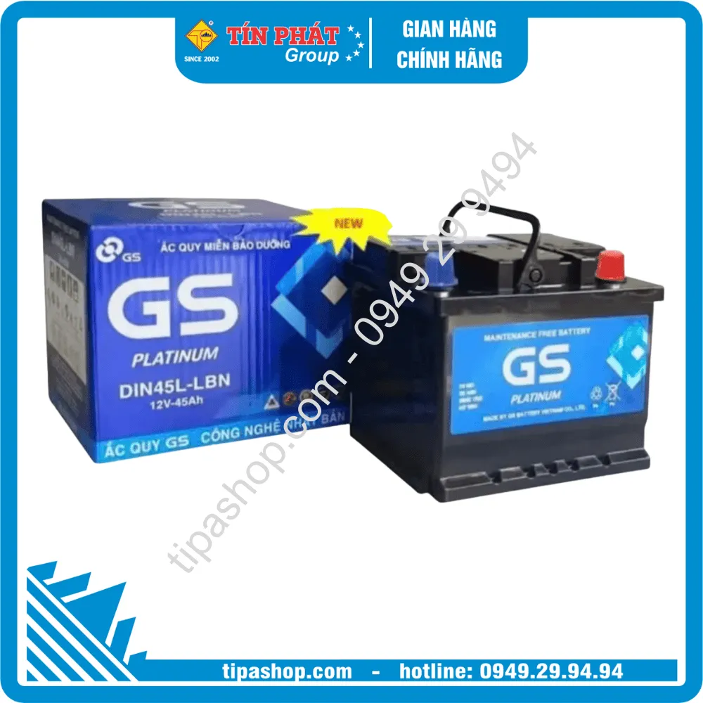 Bình ắc quy GS DIN45L - LBN-MF 