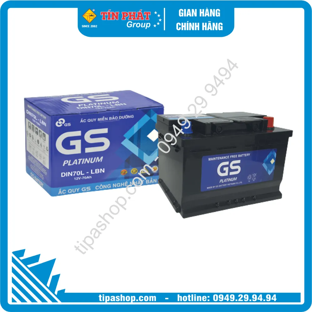Bình ắc quy GS MF DIN70L  - LBN