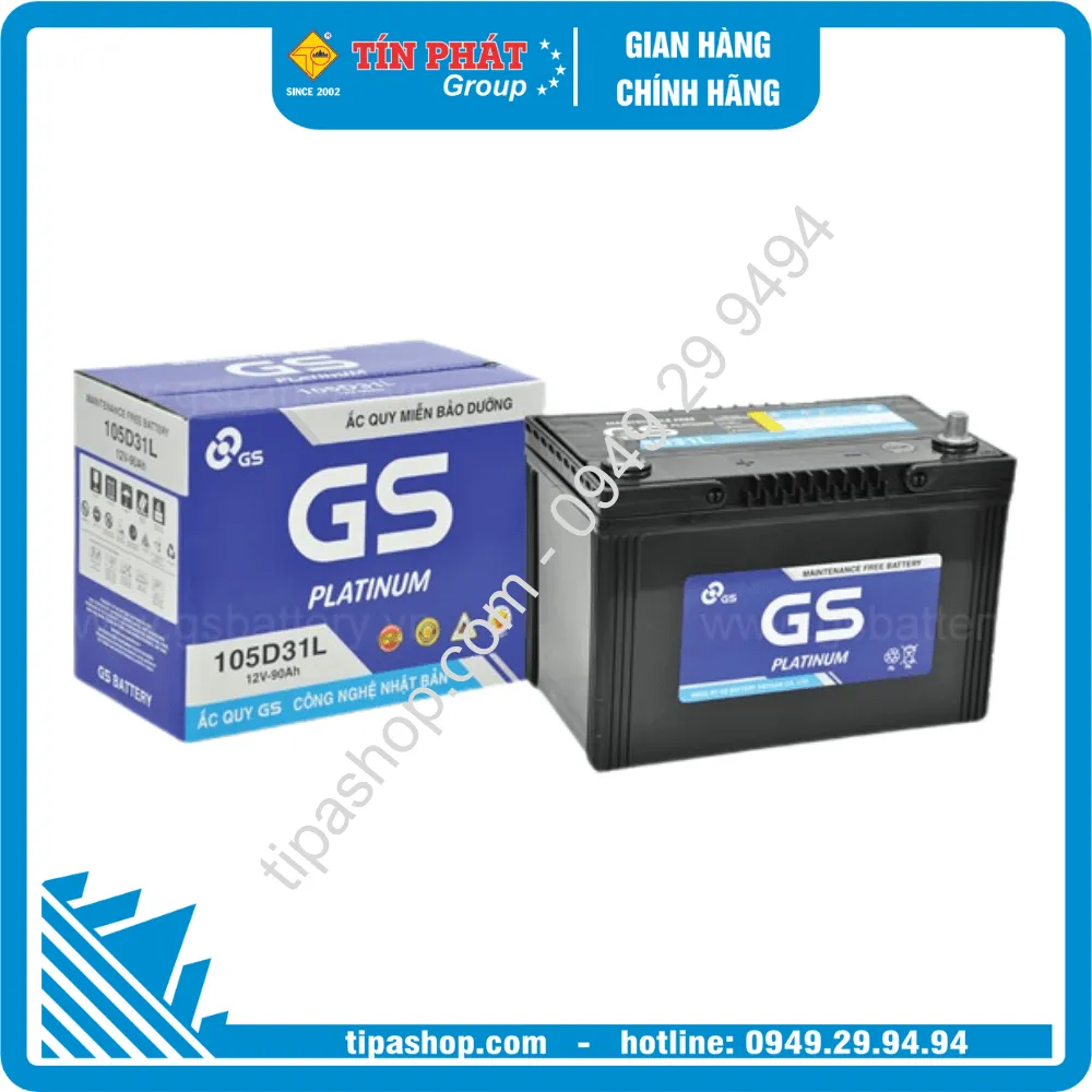 Bình ắc quy GS PLATINUM 105D31L-MF 