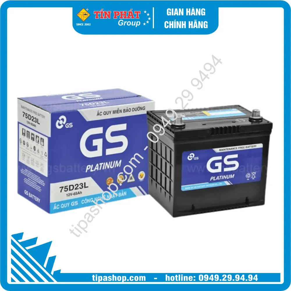Bình ắc quy GS PLATINUM 75D23L-MF 
