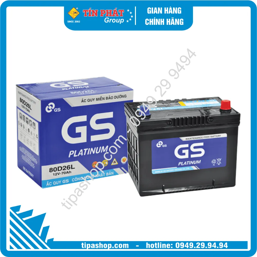 Bình ắc quy GS PLATIUM 80D26L- MF 