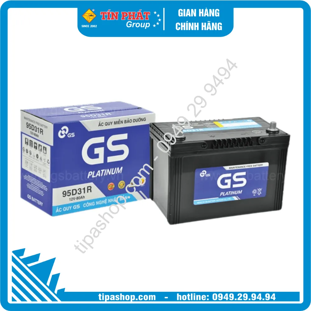 Bình ắc quy GS PLATINUM 95D31R-MF 