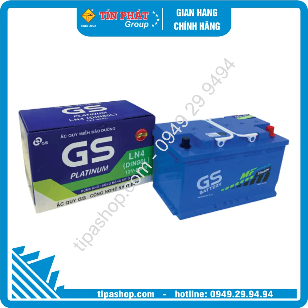 Bình ắc quy GS PLATINUM  LN4 DIN80L 