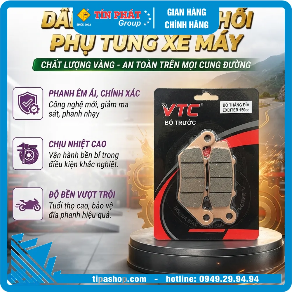Bố Thắng Đĩa Exciter 150cc ( Bố trước) - VTC