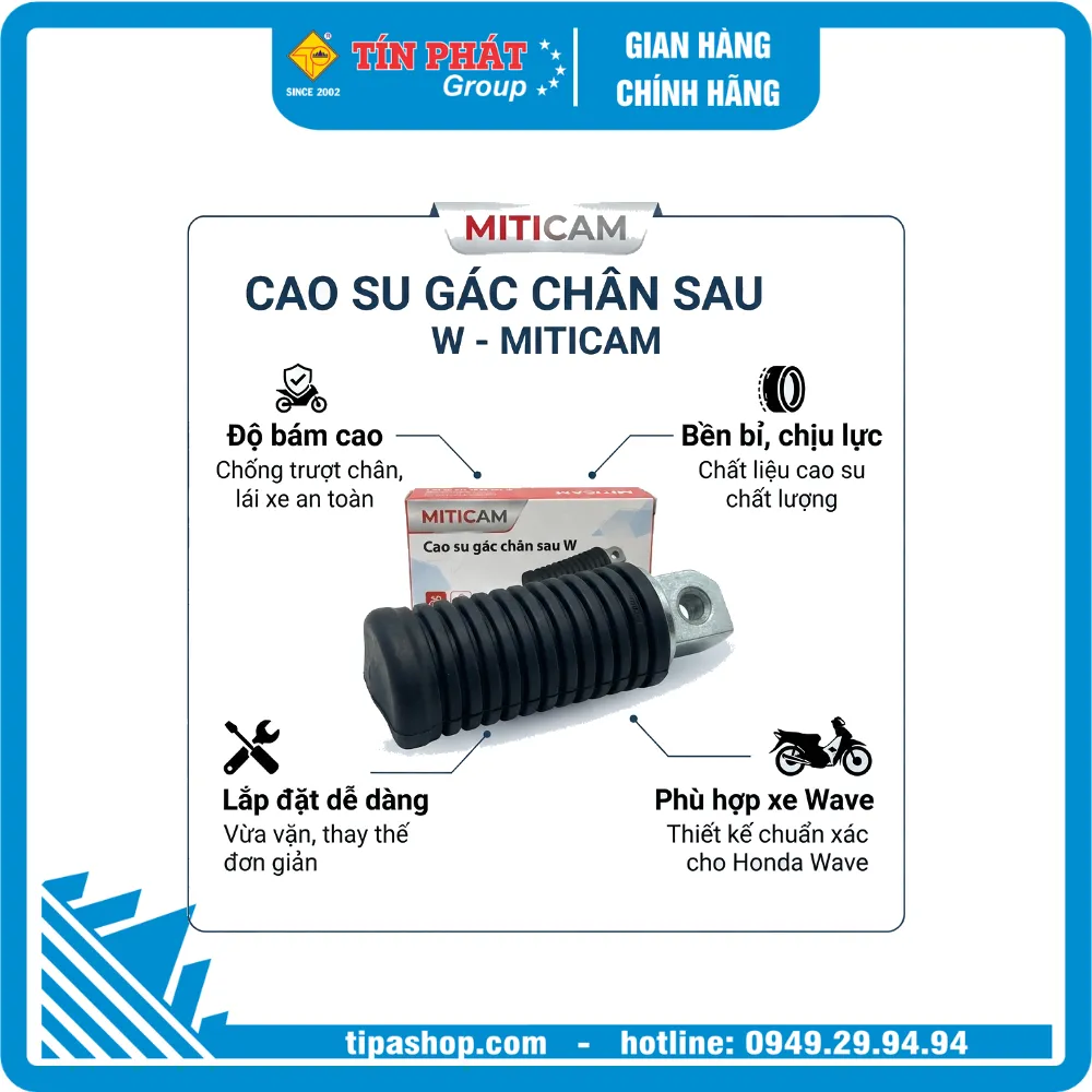 Cao su gác chân sau W - MITICAM
