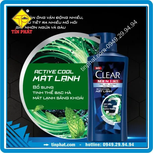 CLEAR dầu gội mát lạnh bạc hà 630g
