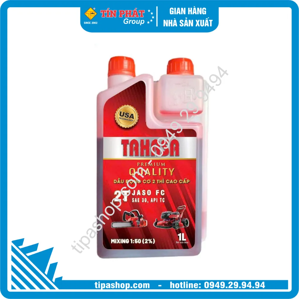 Dầu động cơ 2 Thì (2 nắp) Màu đỏ (1l X 24) JASO FC,SAE 30,API TC - TAHASA