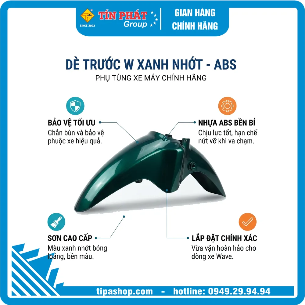 Dè trước W xanh nhớt - ABS