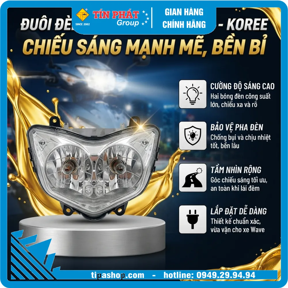 Đuôi đèn trước Wave 2 bóng - KOREE