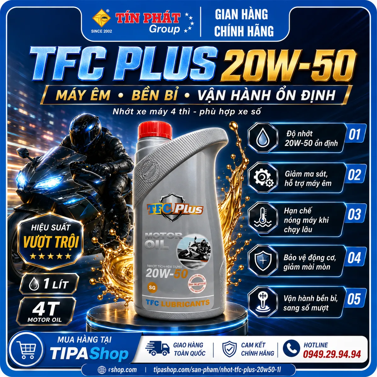 Nhớt TFC Plus  20W50 (1L)