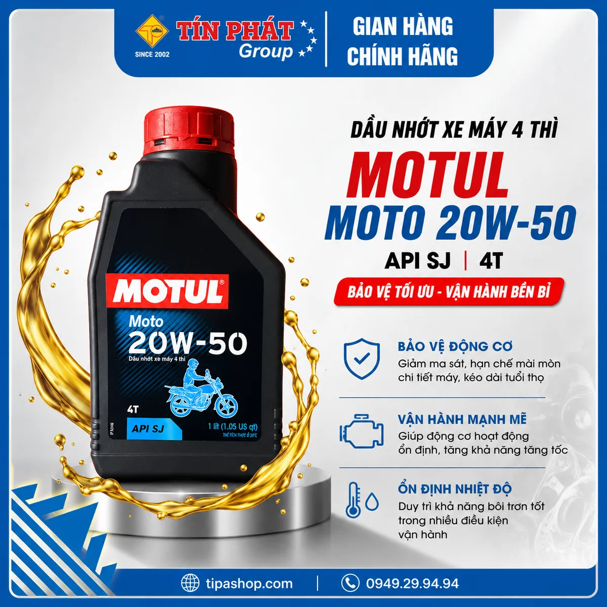 Nhớt MOTUL MOTO 4T 20W50 1L