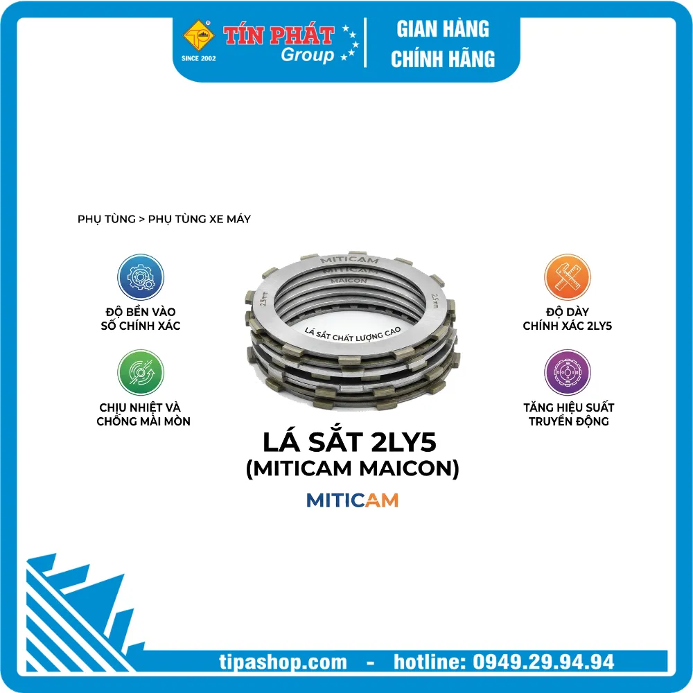 Lá sắt 2ly5 (MITICAM MAICON)