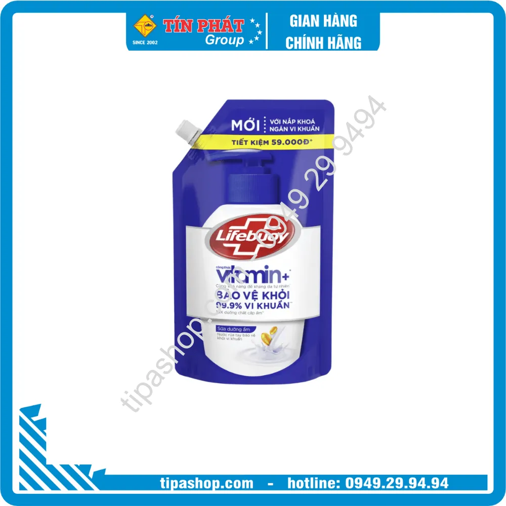 LIFEBUOY Nước Rửa Tay Sữa Dưỡng Ẩm (Xanh) 1kg