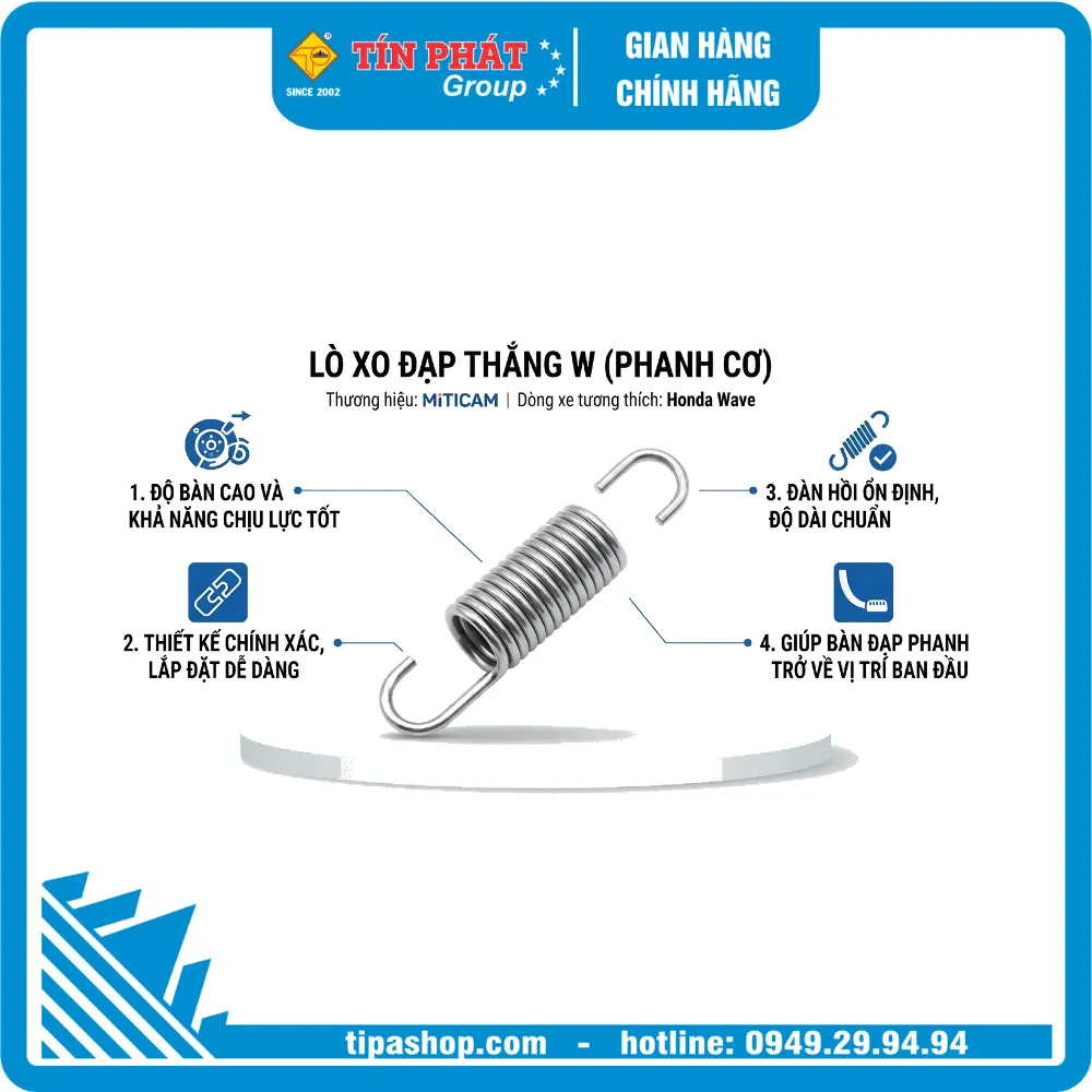 Lò xo đạp thắng W (MITICAM MAICON)