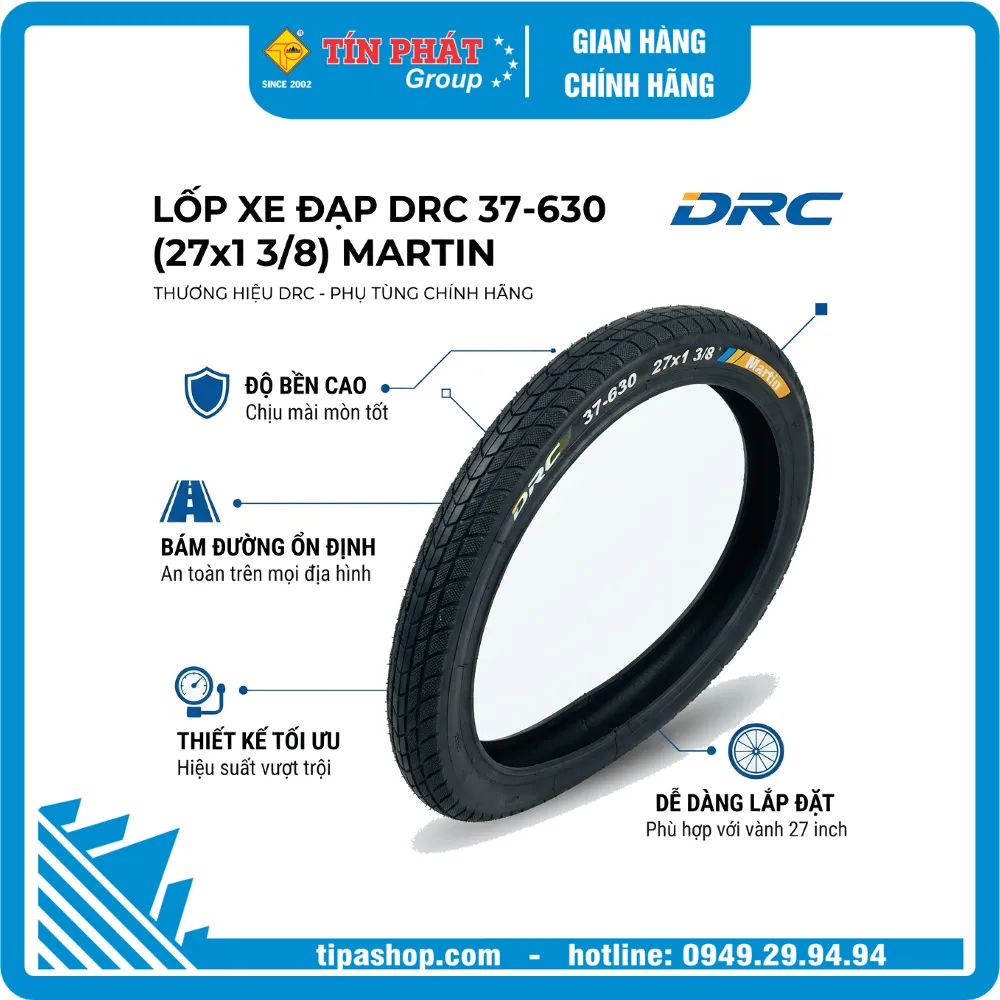 Lốp xe đạp DRC 37-630 (27x1 3/8) Martin