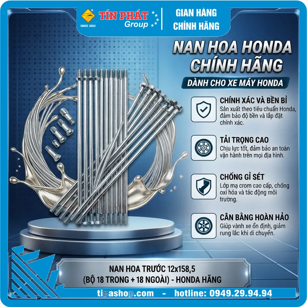 Nan Hoa 12x158,5 (trong) trước (18trong+18 ngoài/bộ) Honda Hãng