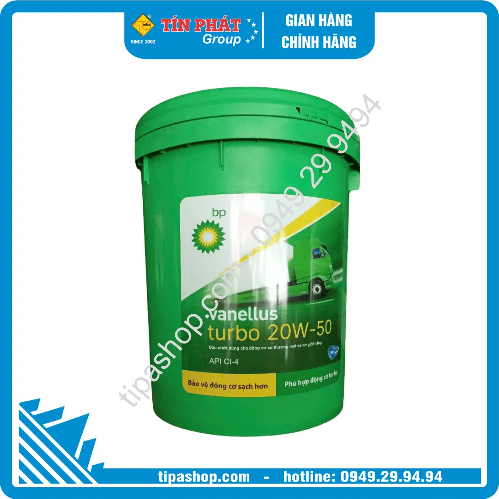 Nhớt BP Vanellus TURBO 20W50 API  CI4 18L VE