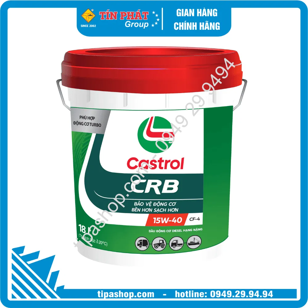Nhớt Castrol CRB 15W40 CF-4 18L NEW