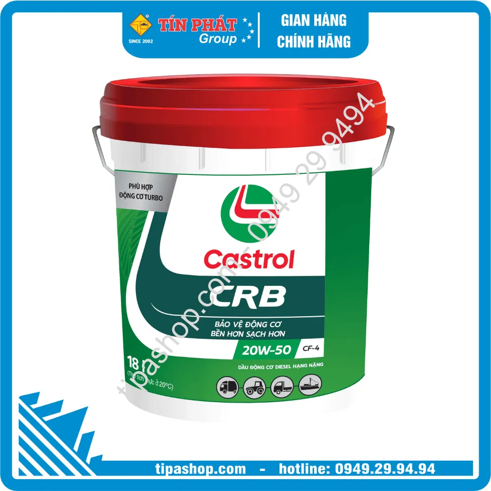 Nhớt Castrol CRB 20W50 CF-4 18L NEW