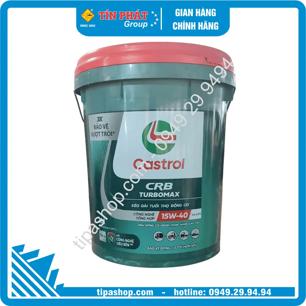 Nhớt Castrol CRB TURBOMAX 15W40 CK-4E11 18 Lít