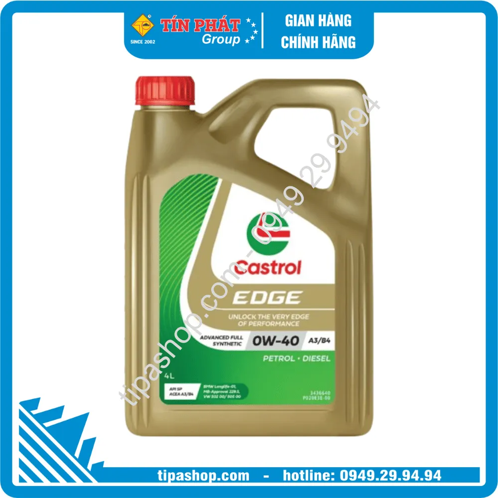 Nhớt Castrol EDGE 0W-40 A3B4 (4L)