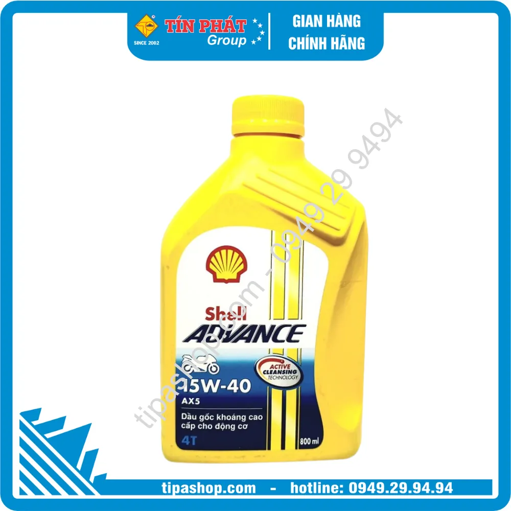 Nhớt Shell 4T AX5 15W40 (0.8L) SLMA
