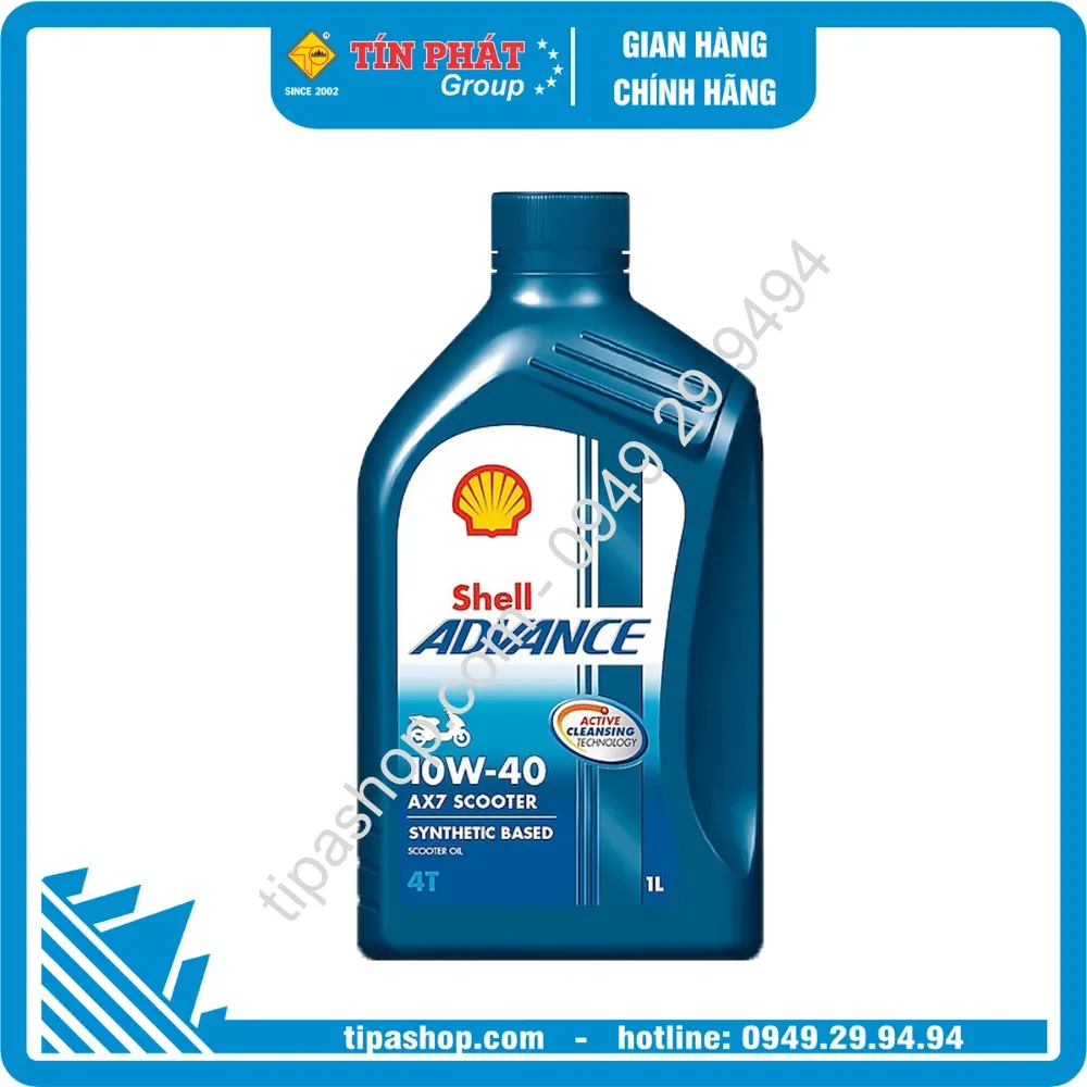 Nhớt Shell AX7 Scooter 10W40 SN MB 1L 12chai/thùng