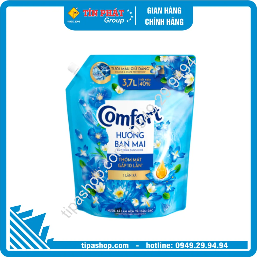 Nước xả vải Comfort Đậm đặc 1 lần xả hương Ban Mai 3.7L