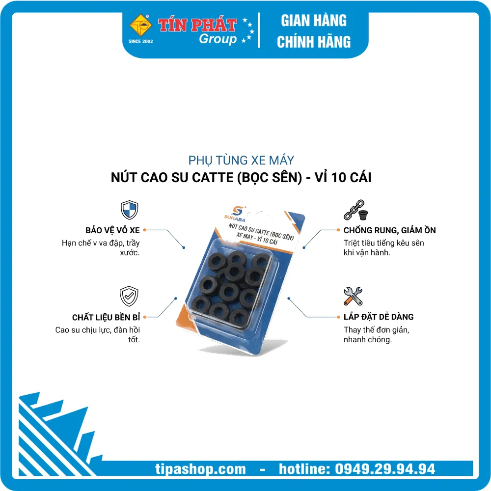 Nút cao su catte (bọc sên) xe máy