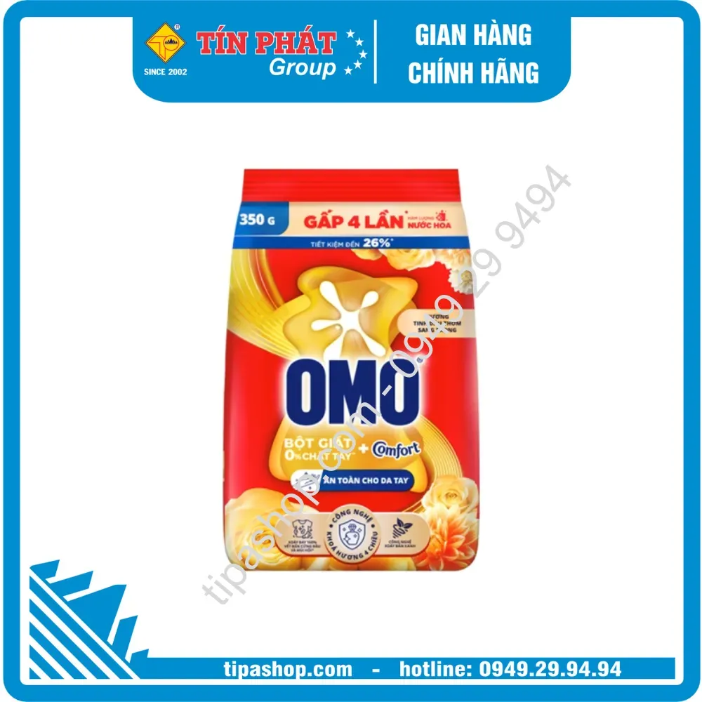 OMO Bột Giặt Đỏ Hương Thơm Mát 350g