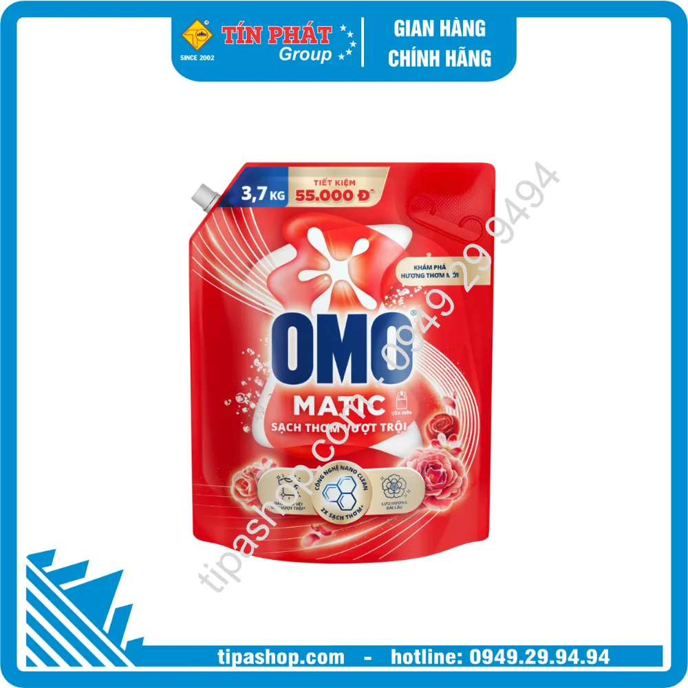 OMO Nước Giặt Matic Sạch Thơm Vượt Trội 3.7Kg