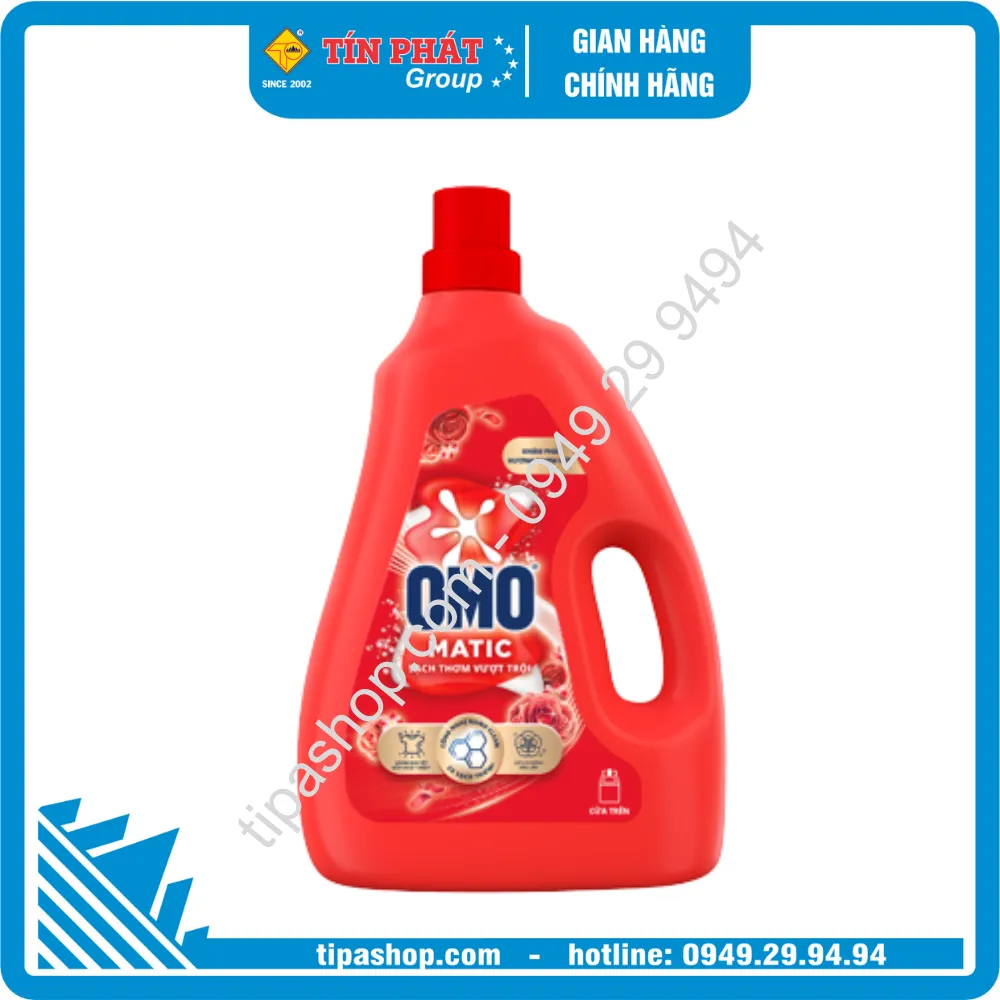 Nước giặt OMO Sạch thơm vượt trội Cửa trên chai 2.7kg