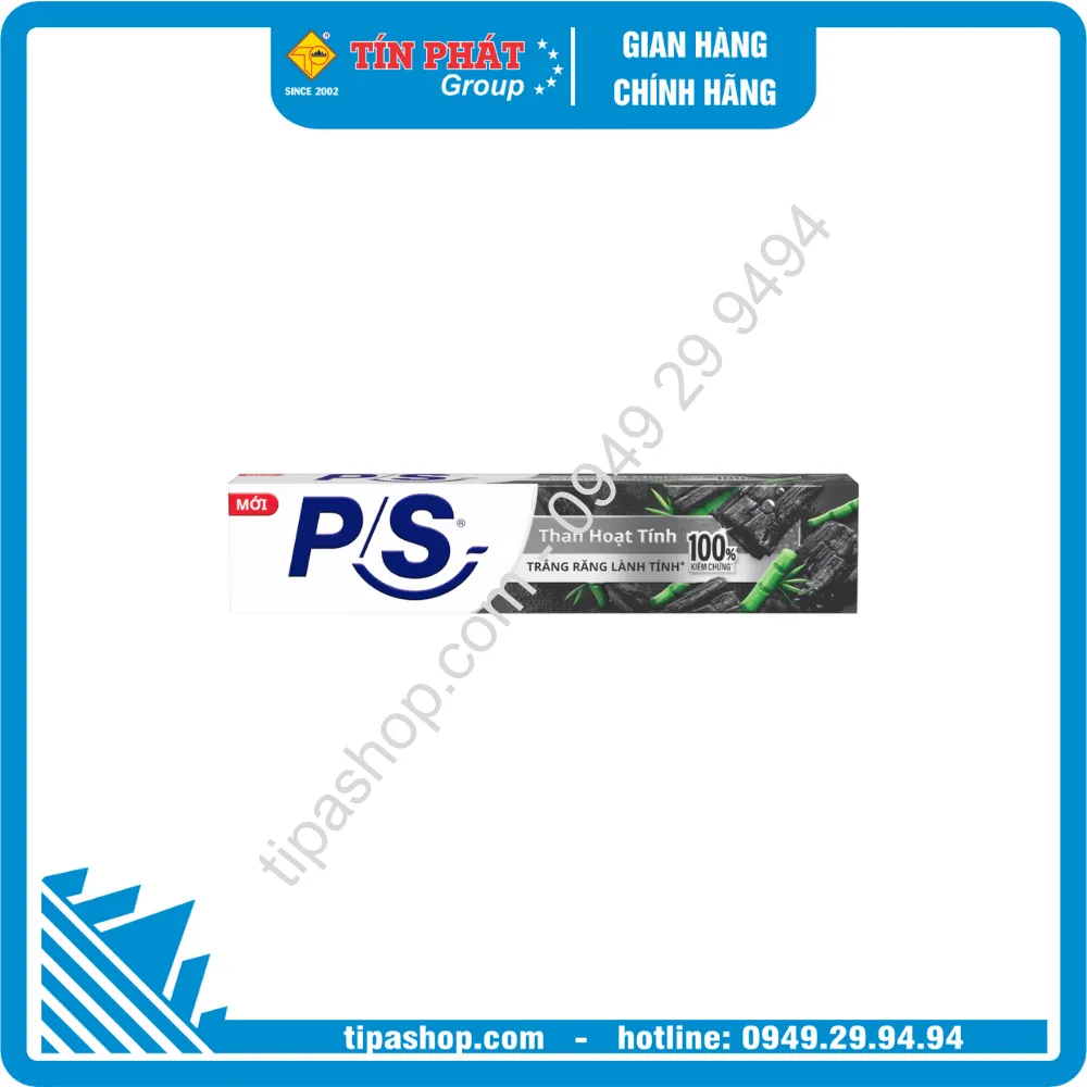 P/S Kem Đánh Răng Trắng Răng Than Hoạt Tính & Tre 180G