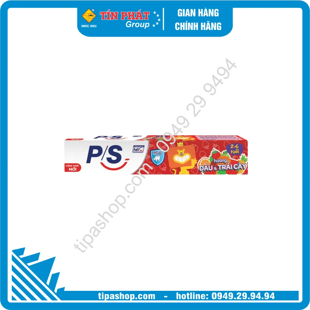 P/S Kem Đánh Răng Trẻ Em 2-6 Tuổi Dâu Trái Cây 90g
