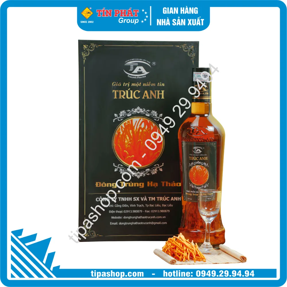 Rượu Đông Trùng Hạ Thảo (Có đế) - 700ml  