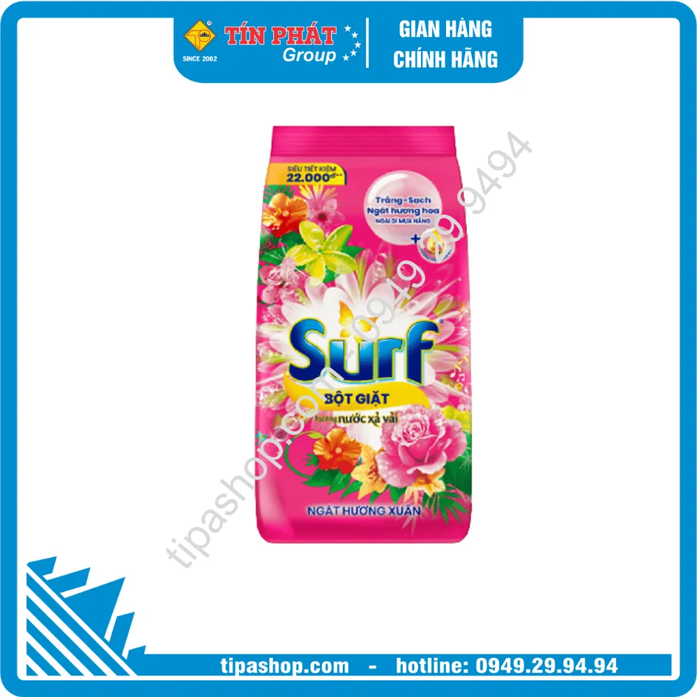 SURF Bột Giặt Hương Nước Xả Vải Ngát Hương Xuân 5.5kg